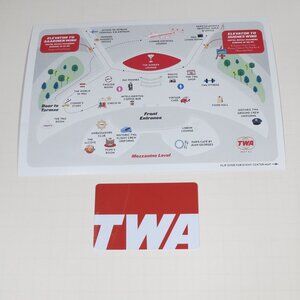TWA New Hotel Map Card & HOTEL Room KEY CARD JFK Airport NY Eero Saarinen